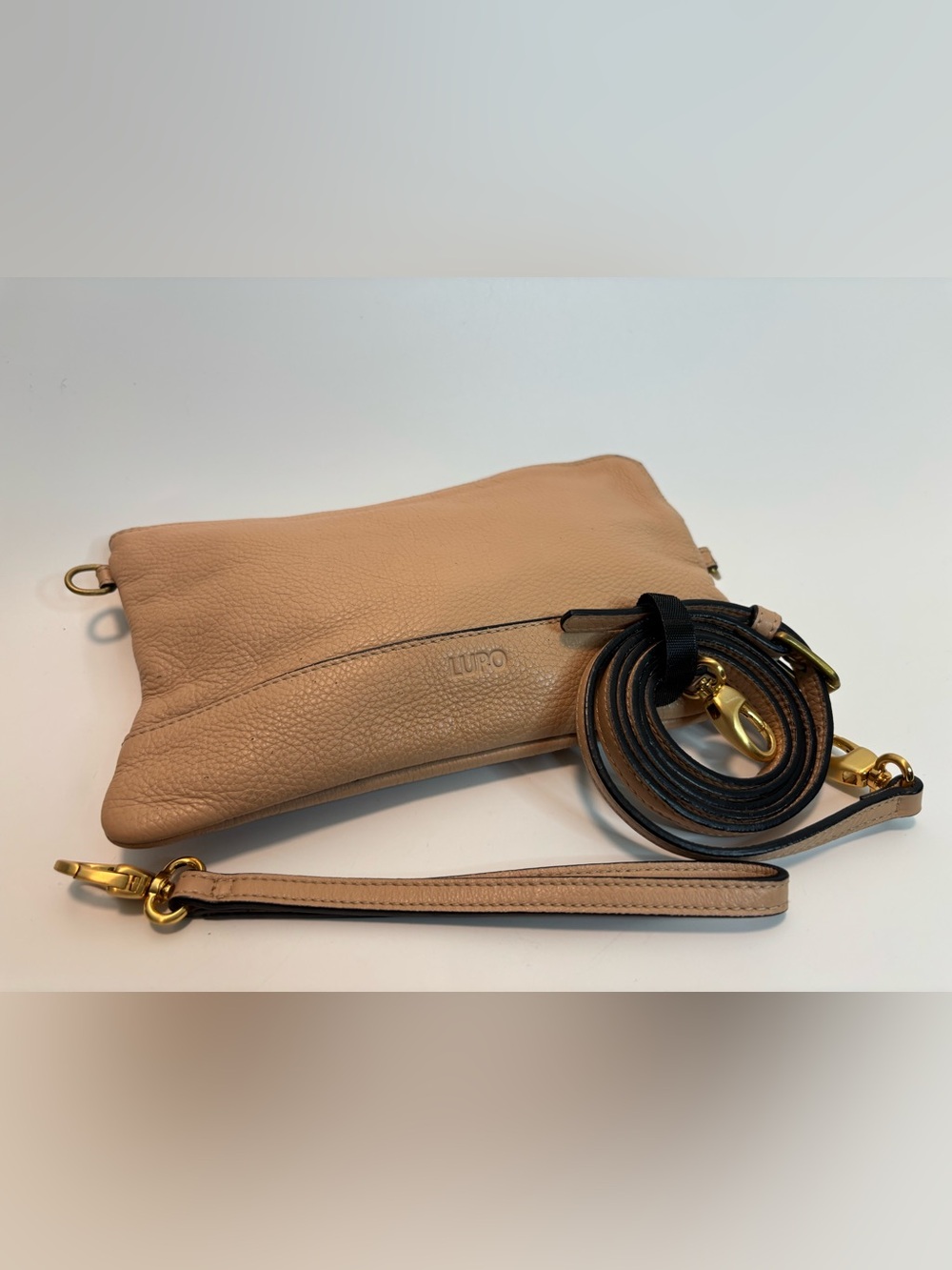 LUPO ($250) Beige Crossbody-to-Clutch Bag AUTHENTIC